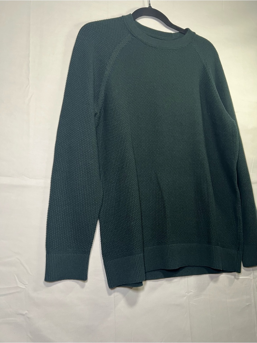 The Normal Brand Men’s Dark Green Textured Crewneck Sweater Medium - Picture 3 of 9
